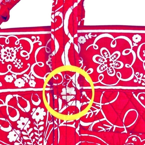 Vera Bradley Twirly Birds Mandy Shoulder Bag Purse Pink & White Swirly Floral - Picture 13 of 15